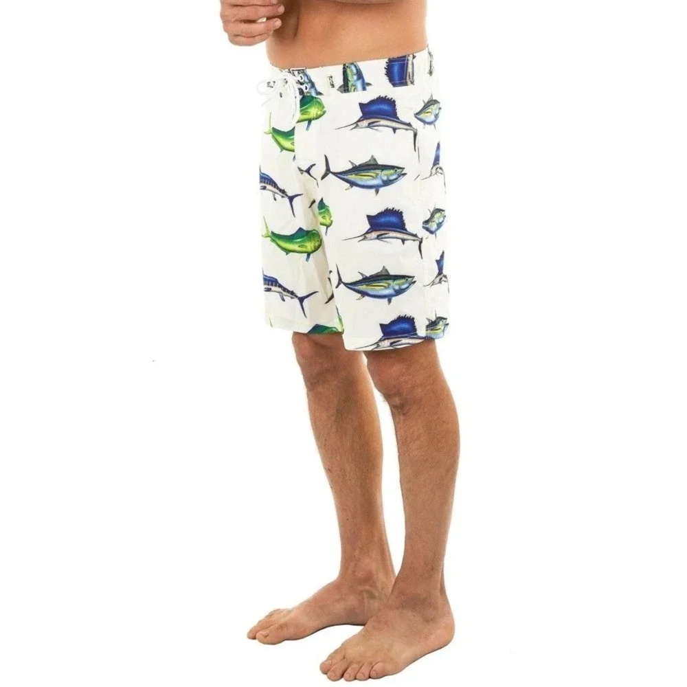 UZZI‎ Fish Billfish Men's Med (32x8) Swimsuit Swim Shorts Trunks Swimwear